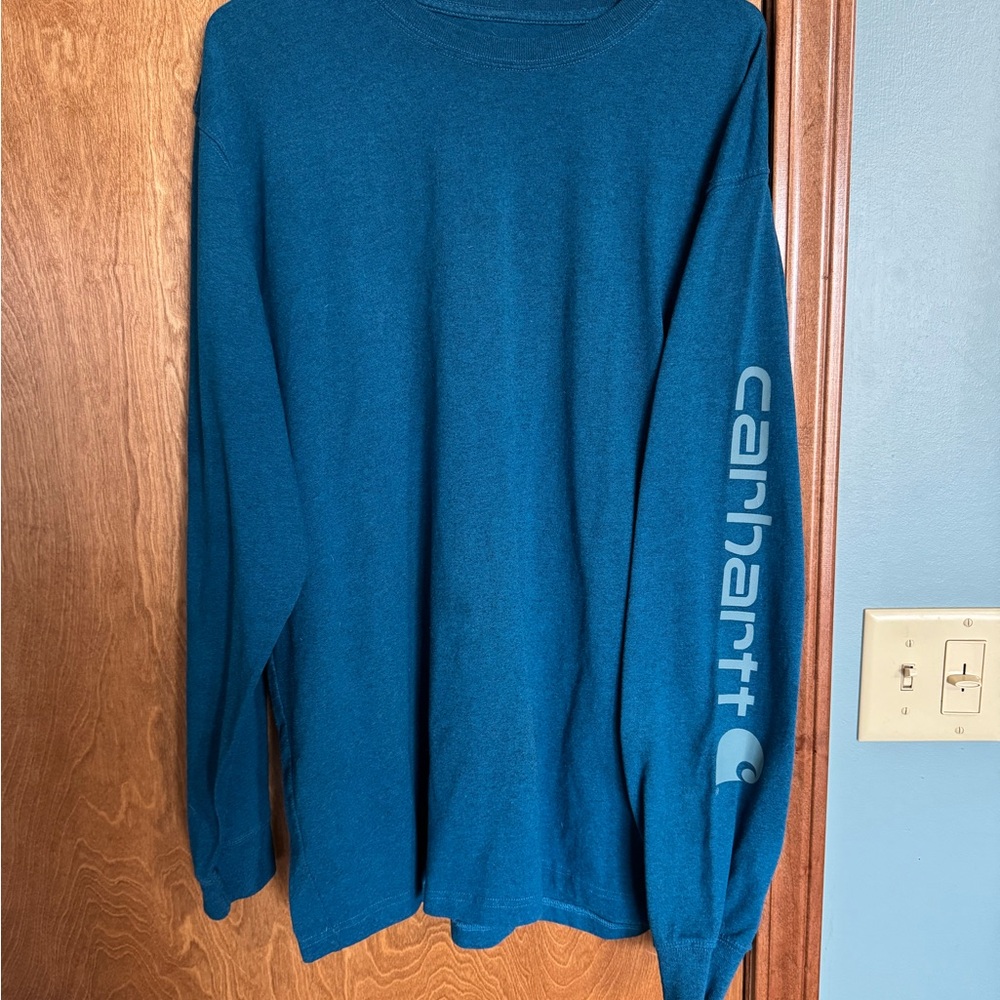 Carhartt Deep Teal Long Sleeve Logo Shirt